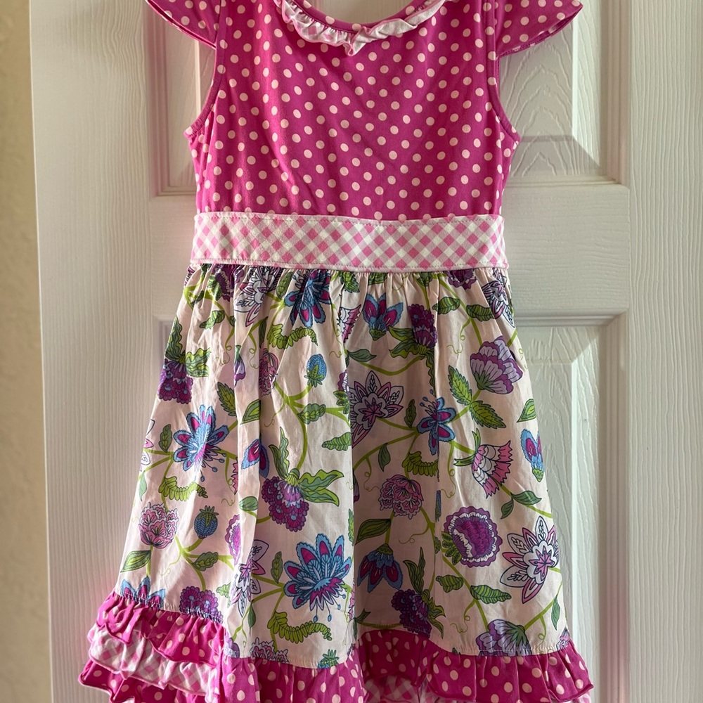 Matilda Jane Pink Polka Dot and Floral Dress